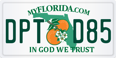 FL license plate DPTD85