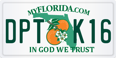 FL license plate DPTK16