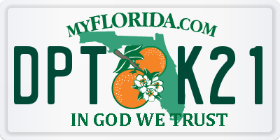 FL license plate DPTK21