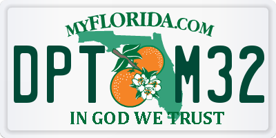 FL license plate DPTM32