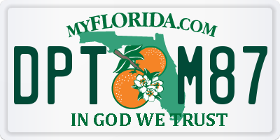 FL license plate DPTM87