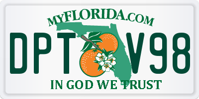 FL license plate DPTV98