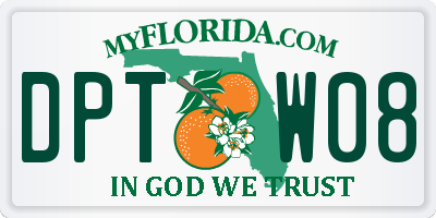 FL license plate DPTW08