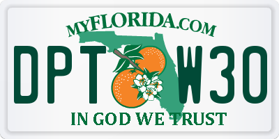 FL license plate DPTW30