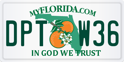 FL license plate DPTW36