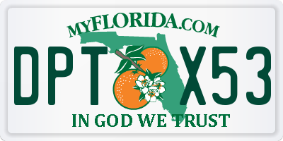 FL license plate DPTX53