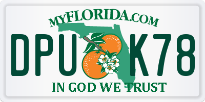 FL license plate DPUK78
