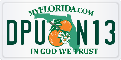 FL license plate DPUN13
