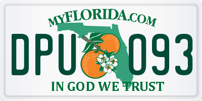 FL license plate DPUO93