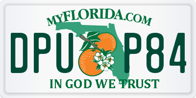 FL license plate DPUP84