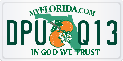 FL license plate DPUQ13