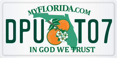 FL license plate DPUT07