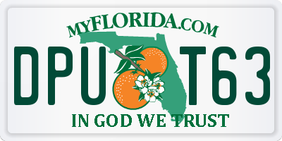 FL license plate DPUT63