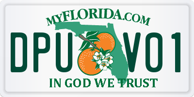 FL license plate DPUV01