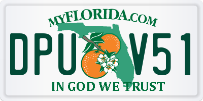 FL license plate DPUV51