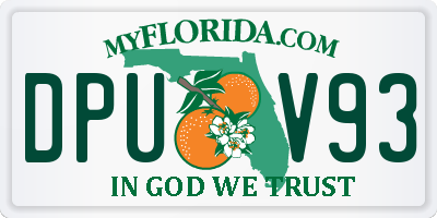 FL license plate DPUV93