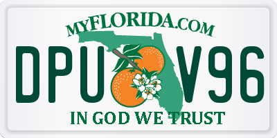 FL license plate DPUV96