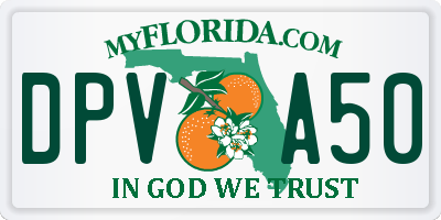 FL license plate DPVA50