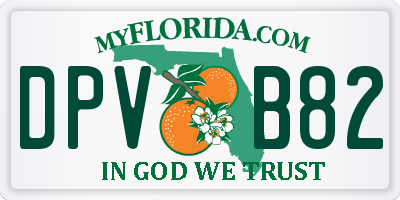 FL license plate DPVB82