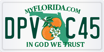 FL license plate DPVC45