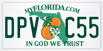 FL license plate DPVC55