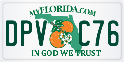 FL license plate DPVC76
