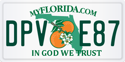 FL license plate DPVE87