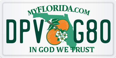 FL license plate DPVG80