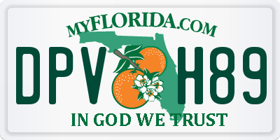 FL license plate DPVH89
