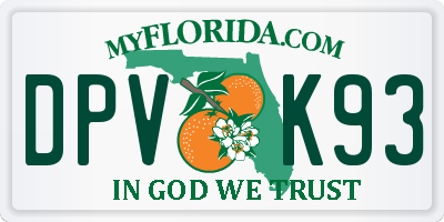 FL license plate DPVK93