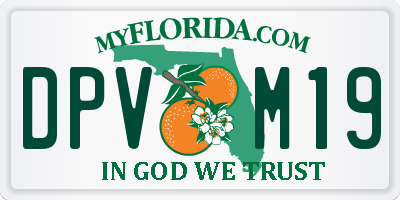 FL license plate DPVM19