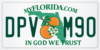 FL license plate DPVM90