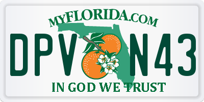FL license plate DPVN43