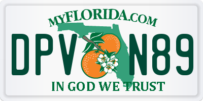 FL license plate DPVN89