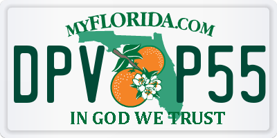 FL license plate DPVP55