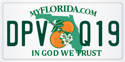 FL license plate DPVQ19