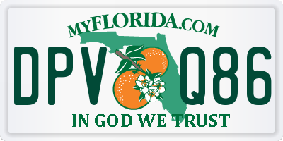 FL license plate DPVQ86