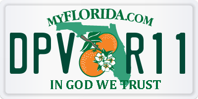 FL license plate DPVR11