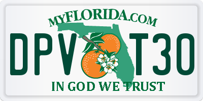 FL license plate DPVT30