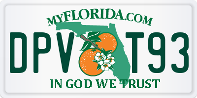 FL license plate DPVT93