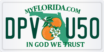 FL license plate DPVU50
