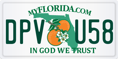 FL license plate DPVU58