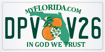 FL license plate DPVV26