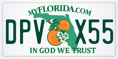 FL license plate DPVX55