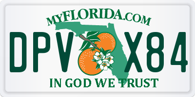 FL license plate DPVX84