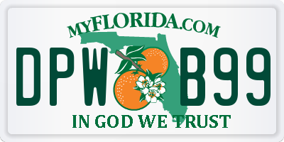 FL license plate DPWB99