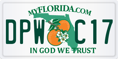 FL license plate DPWC17