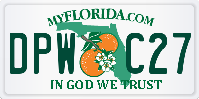 FL license plate DPWC27