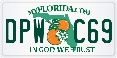 FL license plate DPWC69