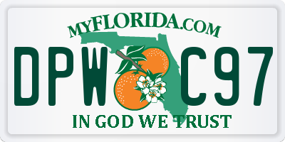 FL license plate DPWC97